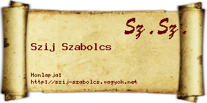 Szij Szabolcs névjegykártya