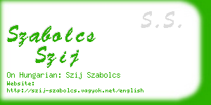 szabolcs szij business card